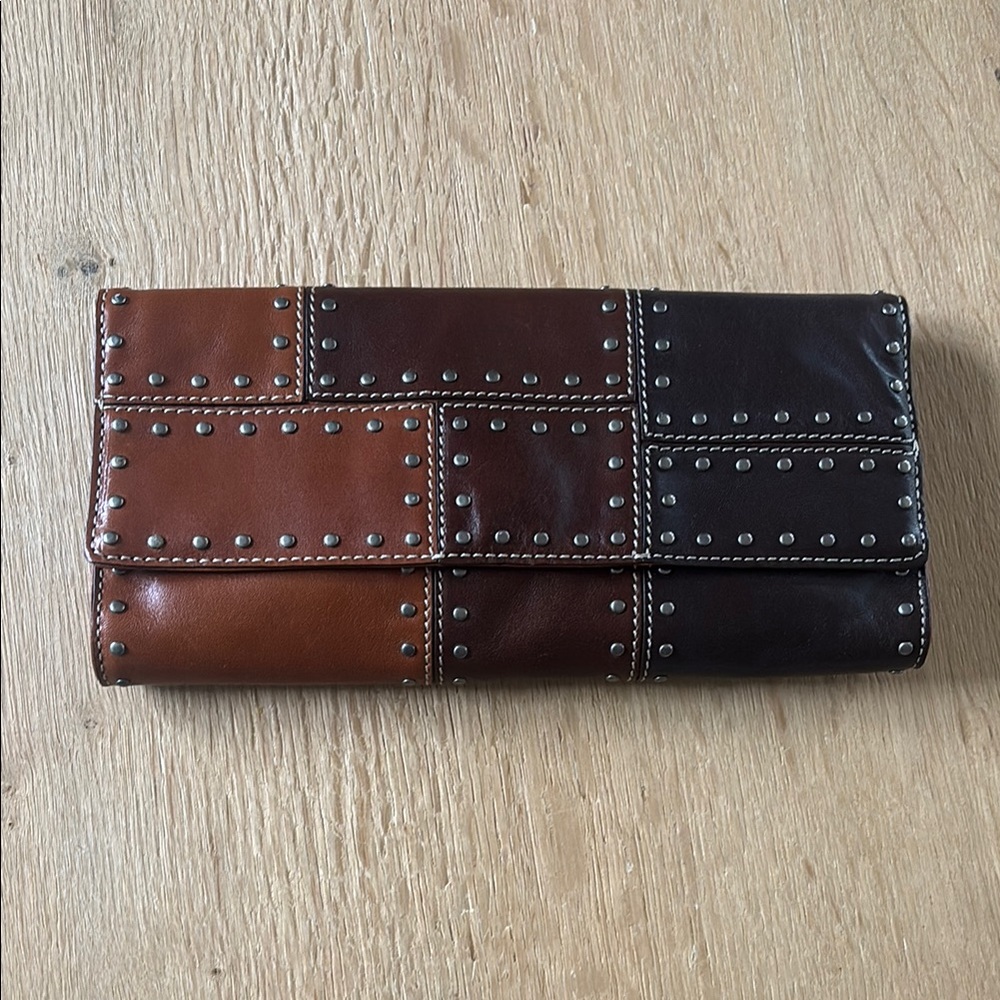 Micheal Kors Colorblock Large Leather Clutch